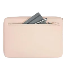Housse pour ordinateur 15 pouces en simili cuir rose poudré