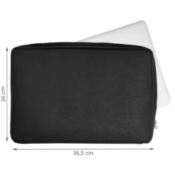 Housse pour ordinateur 15 pouces en simili cuir noir