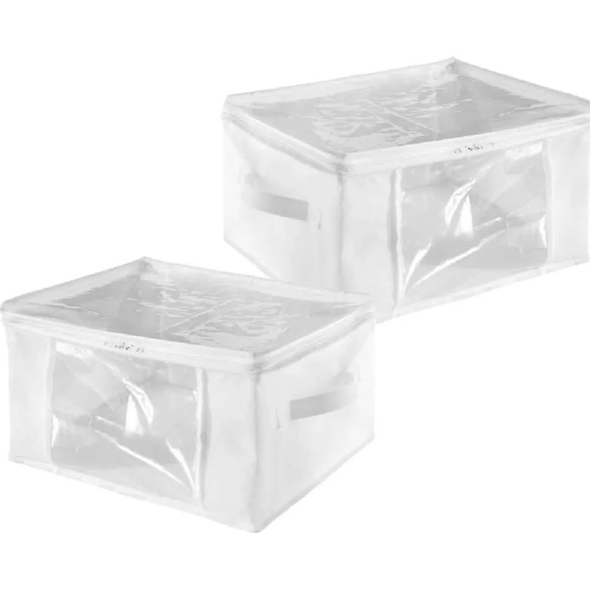 2 housses de rangement rectangulaires blanches