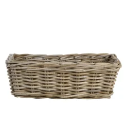 Long panier de rangement en rotin