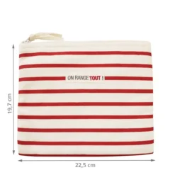 Maxi pochette rayée rouge et blanc