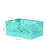 Mini Cagette en plastique turquoise empilable et pliable