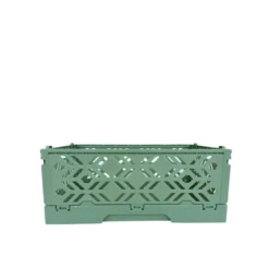 Mini Cagette en plastique vert amande empilable et pliable