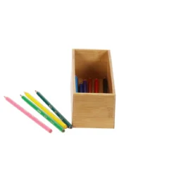 Organisateur de tiroirs, rectangulaire et superposable, en bambou. L