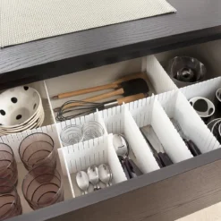 Organisateurs de tiroir modulables et blancs (6 planches)