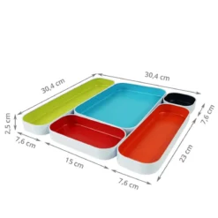 5 organisateurs en métal coloré (bas)
