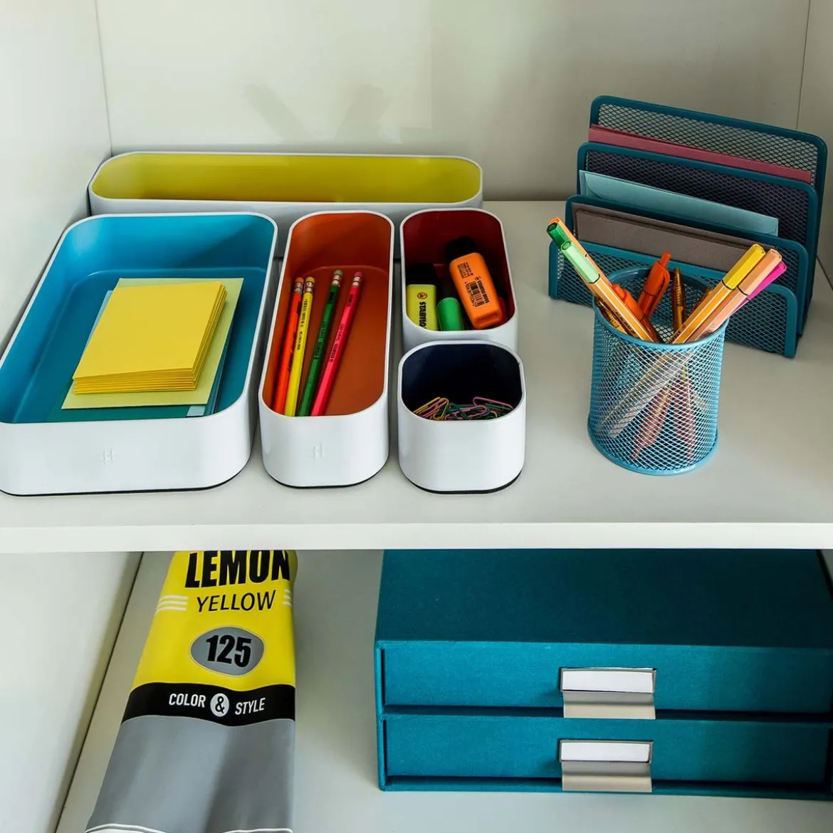 5 organisateurs en métal coloré (bas)
