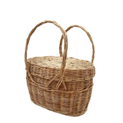 Panier à couture en rotin tressé