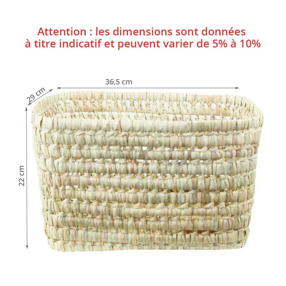 Panier de rangement artisanal haut (M)
