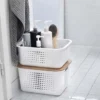 Panier de rangement en plastique recyclé avec couvercle en bambou 10 litres
