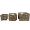 Panier de rangement rectangulaire en rotin gris S