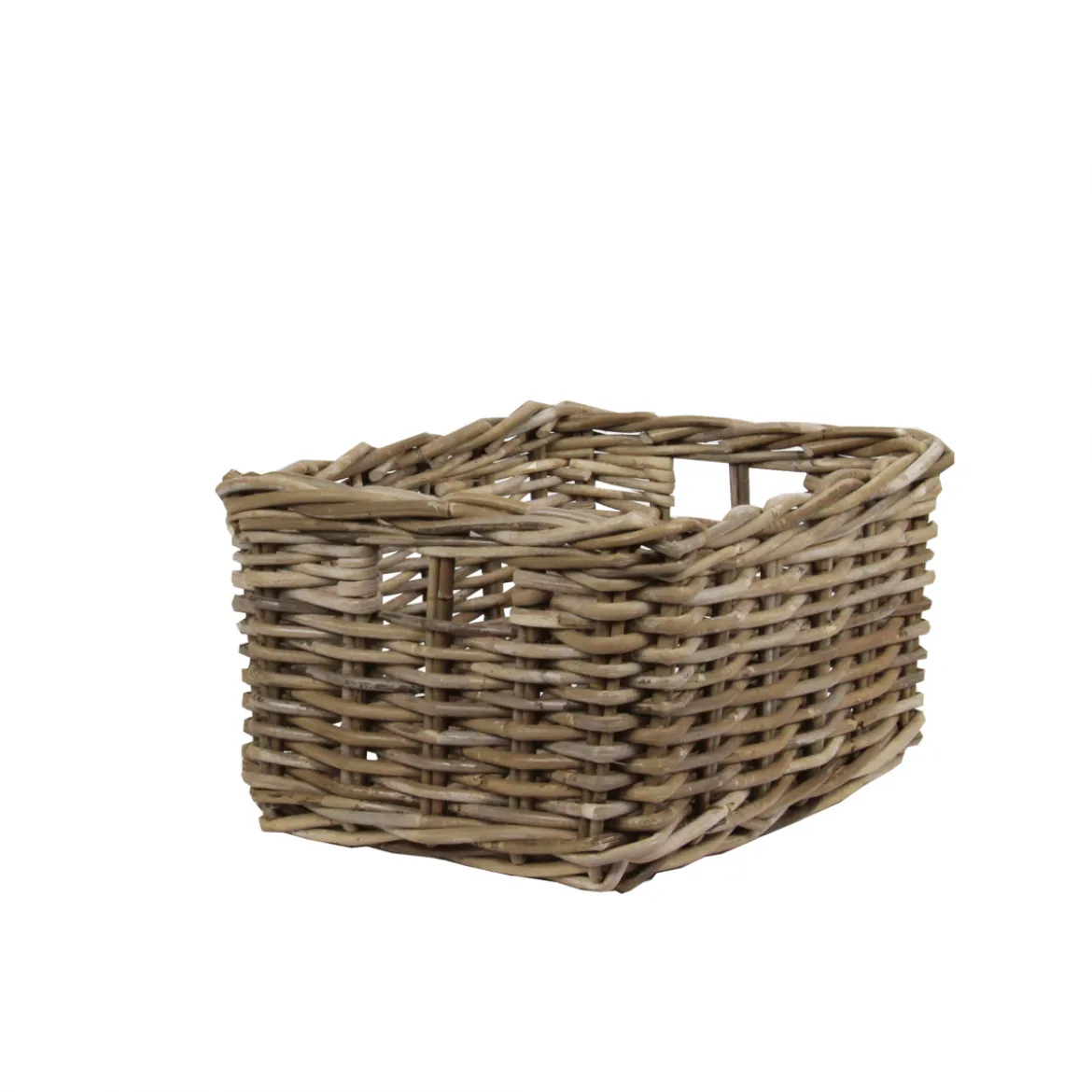 Panier de rangement rectangulaire en rotin gris S