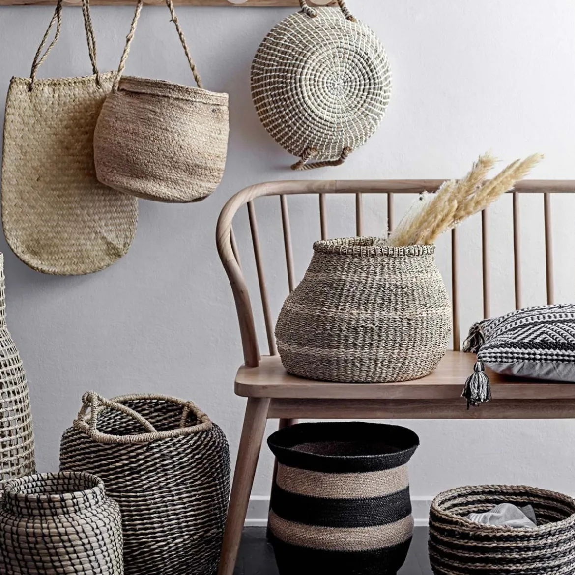 Panier de rangement rond avec anse