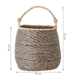 Panier de rangement rond avec anse