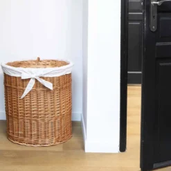 Panier à linge ovale en osier