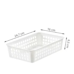 Panier rectangulaire pour tiroir de salle de bain en plastique recyclé