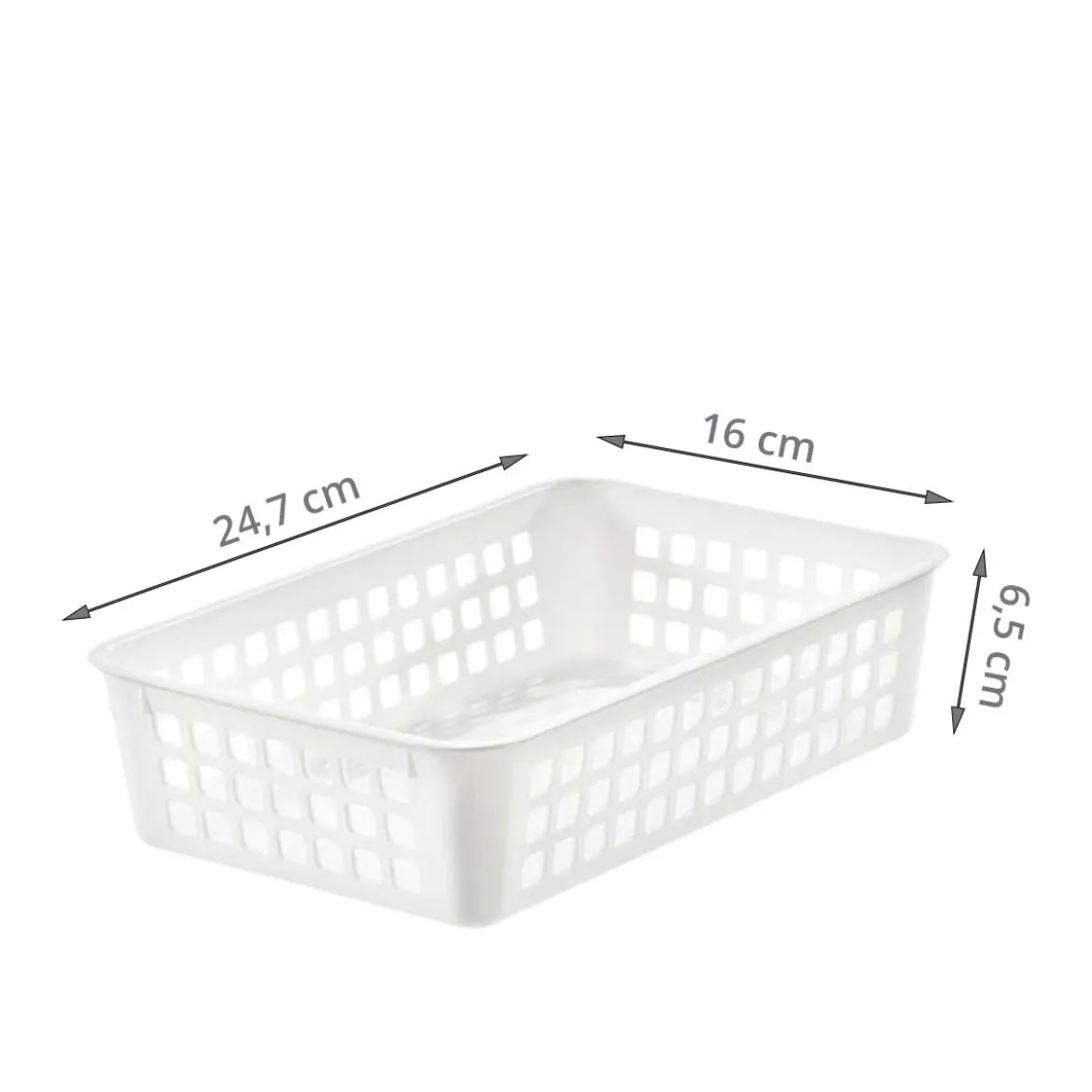 Panier rectangulaire pour tiroir de salle de bain en plastique recyclé