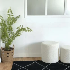 Panier tressé rond L