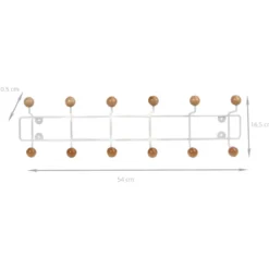 Patère au style scandinave avec 6 double crochets