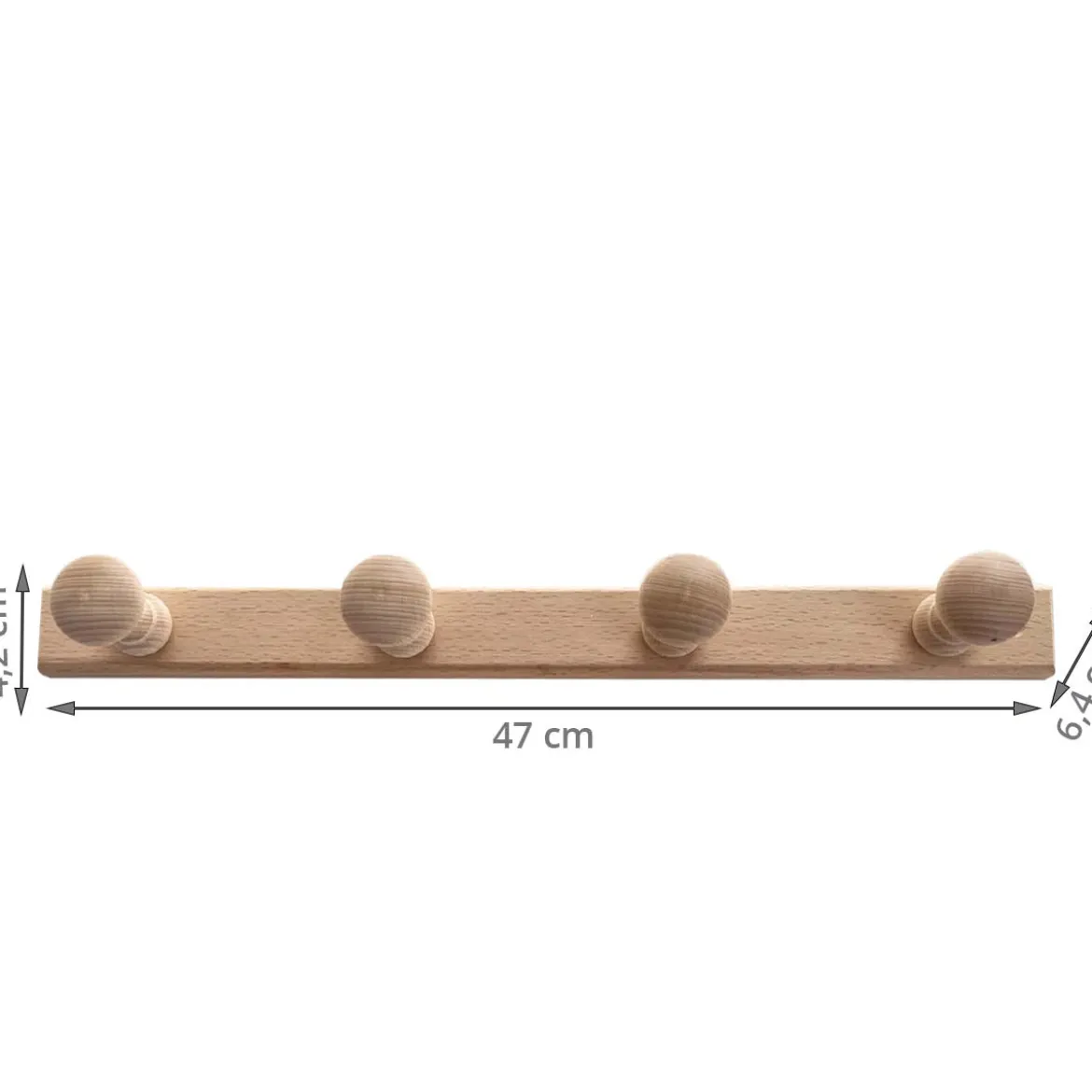 Patère en bois 4 têtes