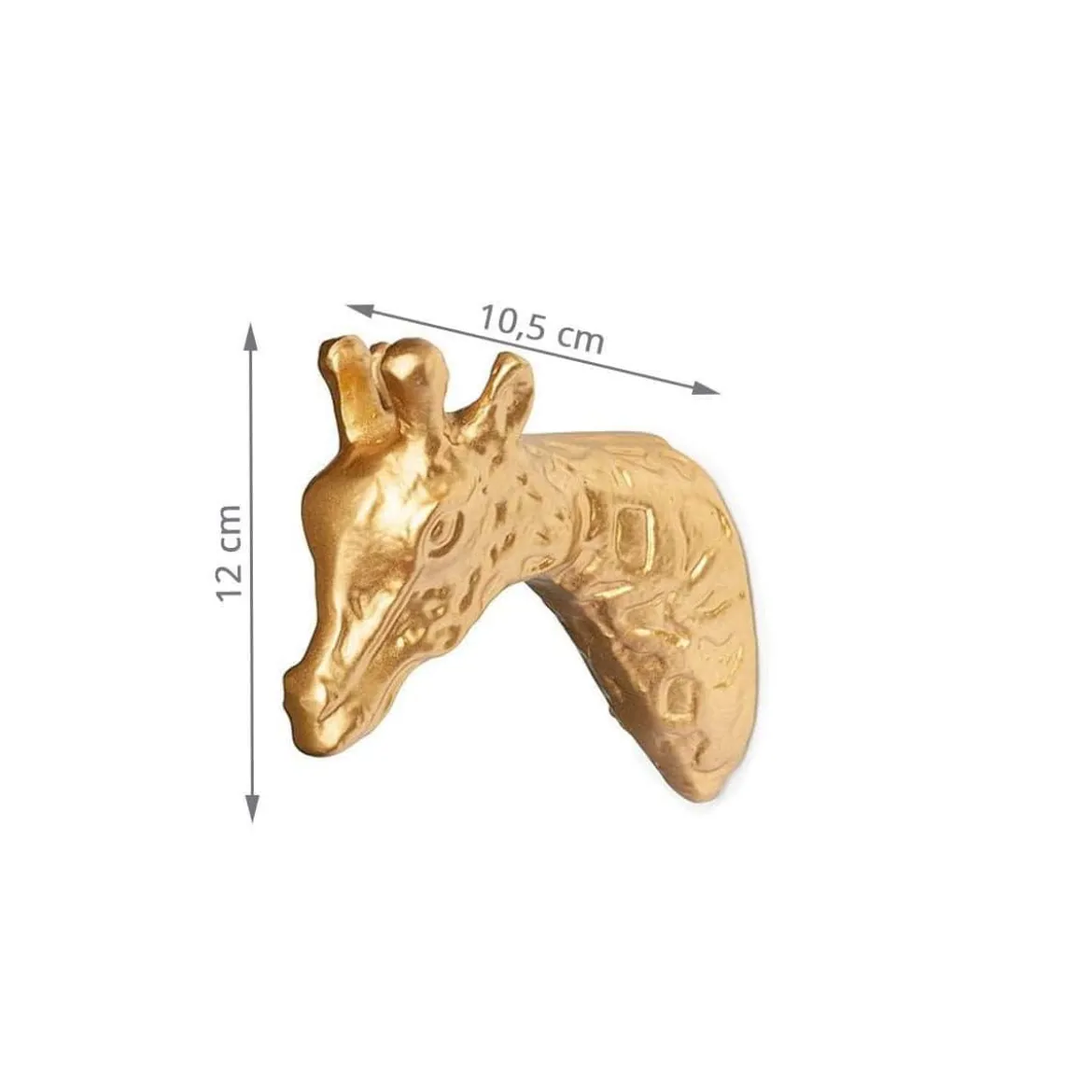 Patère girafe en métal doré