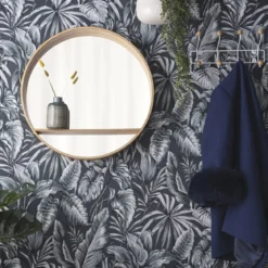 Patère murale blanche et bois 4 double crochets