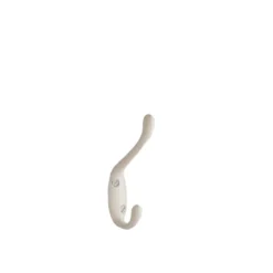 2 patères double crochets en métal blanc