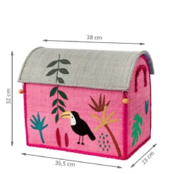 Petit coffre de rangement rose pour enfant