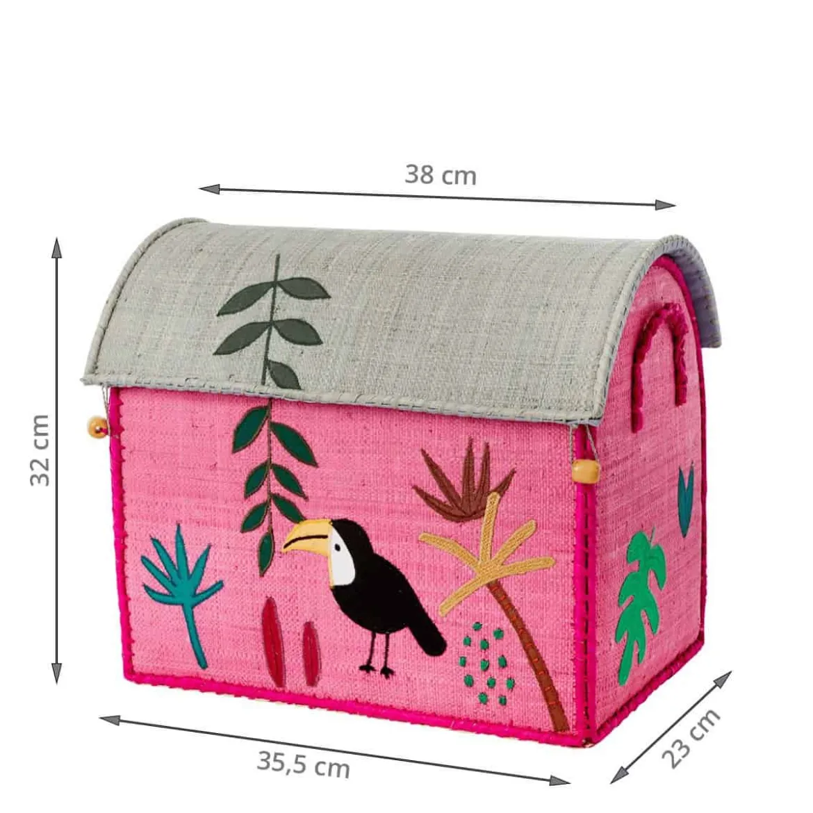 Petit coffre de rangement rose pour enfant