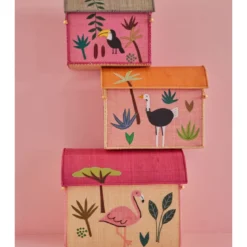 Petit coffre de rangement rose pour enfant