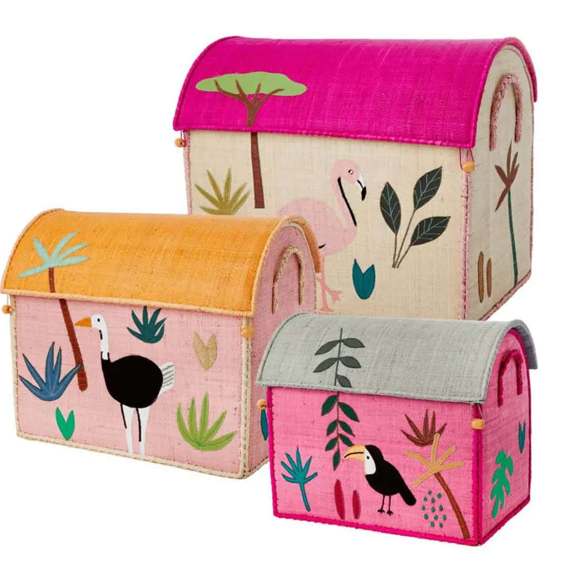 Petit coffre de rangement rose pour enfant