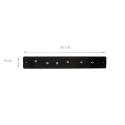 Petite barre magnétique murale noire avec 6 aimants fins et puissants