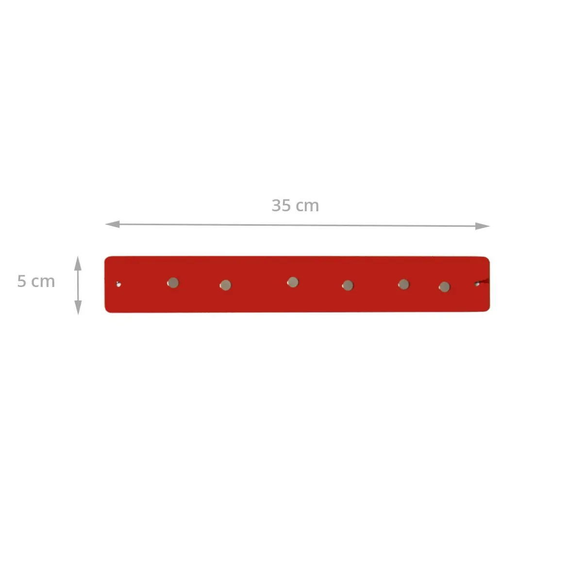 Petite barre magnétique murale rouge avec 6 aimants fins et puissants
