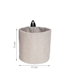 Petit panier en tissu à suspendre crème