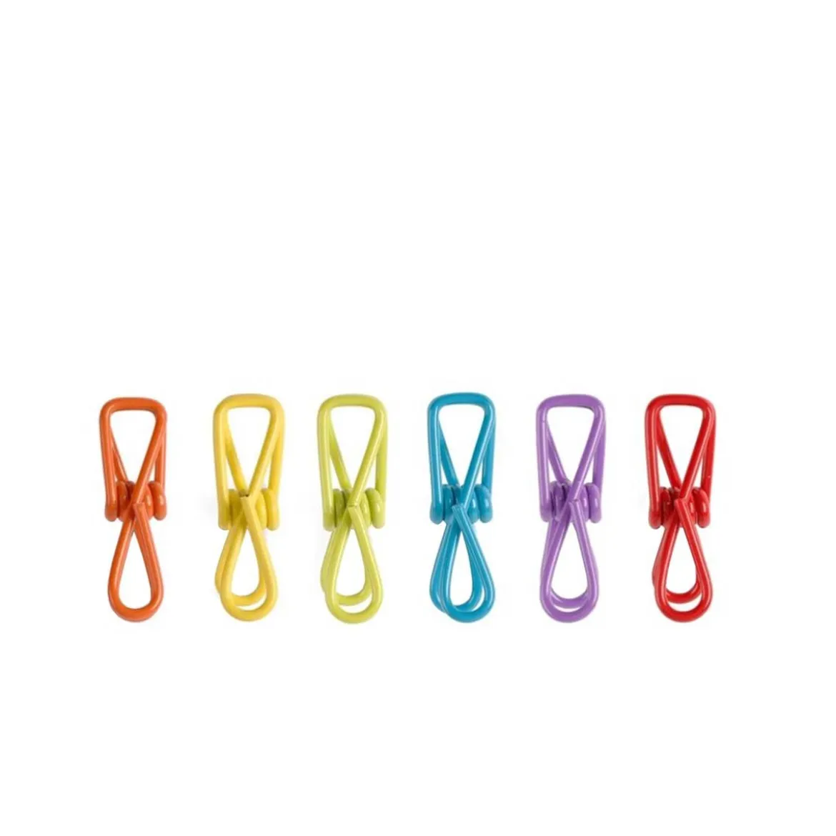 12 pinces en métal coloré