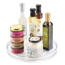 Plateau tournant en plastique transparent