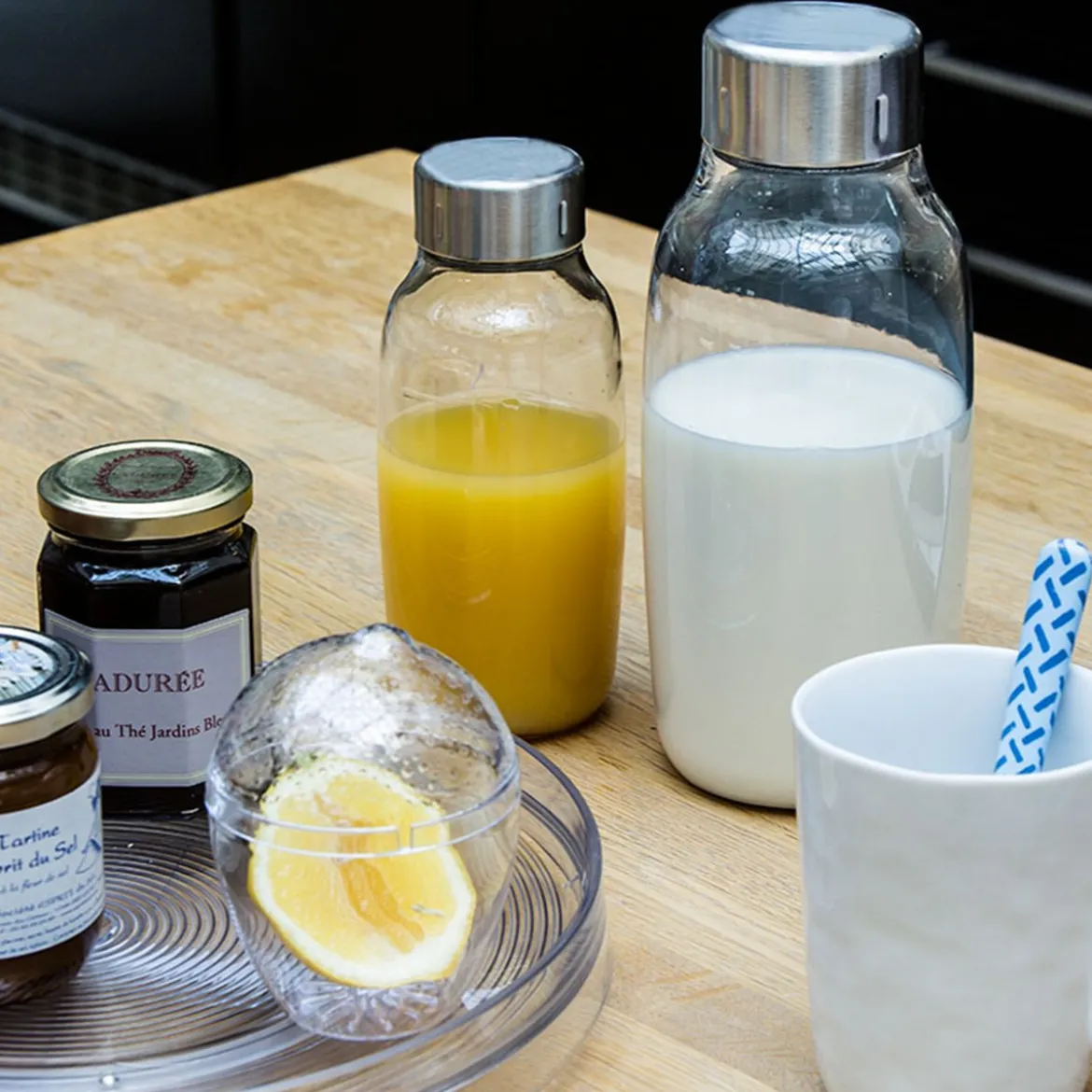 Plateau tournant en plastique transparent