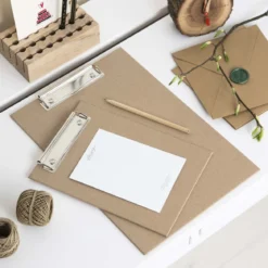 Porte bloc à pince A5 en carton kraft