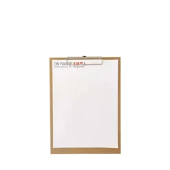 Porte bloc à pince A5 en carton kraft