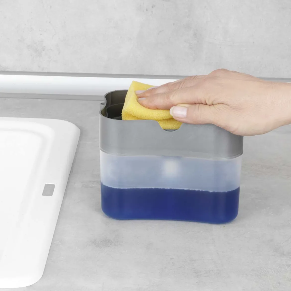 Porte éponge distributeur de liquide vaisselle