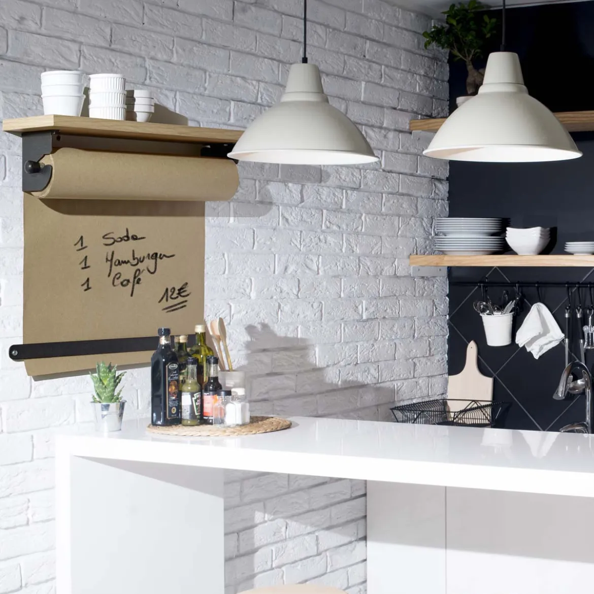 Porte-rouleau de papier kraft mural