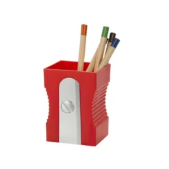 Pot à crayons taille-crayon rouge