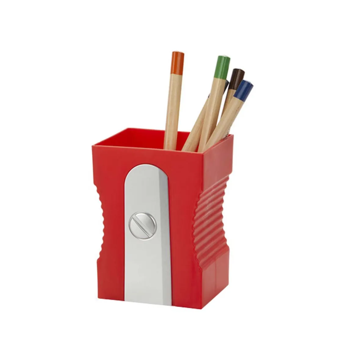 Pot à crayons taille-crayon rouge