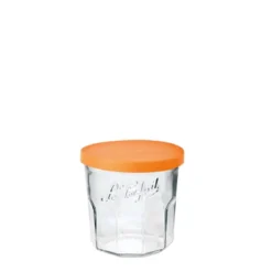 Pot en verre avec couvercle orange
