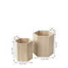 2 pots à crayons hexagonaux en bois