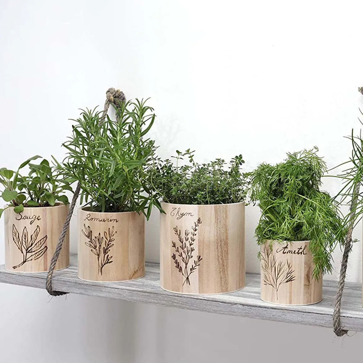 3 pots à crayons ronds en bois