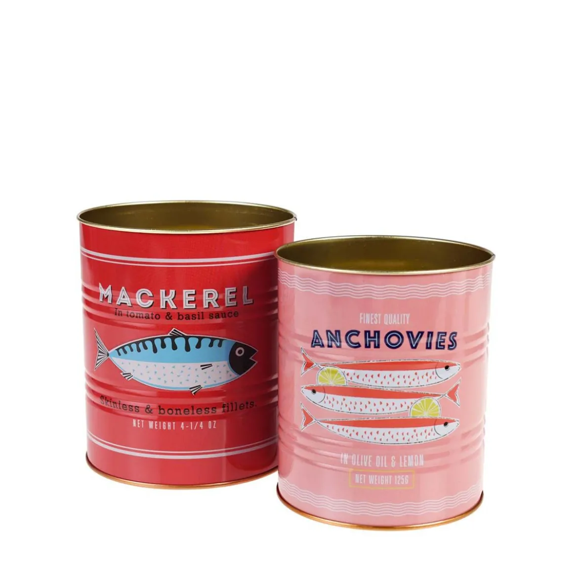 2 pots façon boîte de conserve