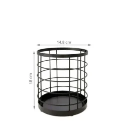 Pot à ustensiles en métal noir