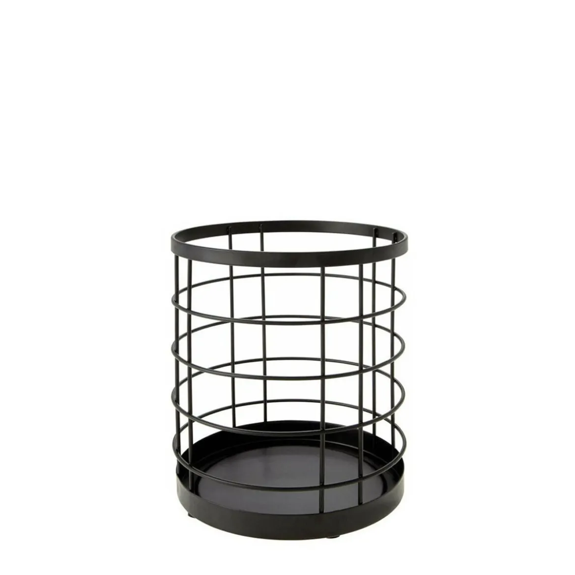 Pot à ustensiles en métal noir