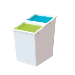 Poubelle de bureau à 2 compartiments